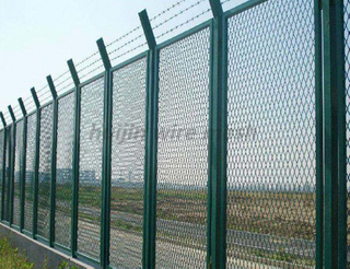 Expanded metal security fence